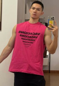 MA-HUIYI-เสื้อกล้ามแดง