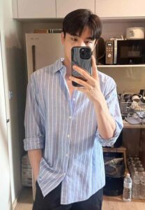 NOPPARSITเสื้อเชิ้ตฟ้า